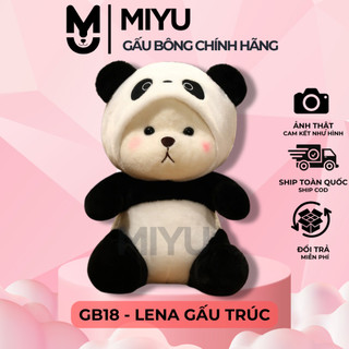  Gấu Bông Lena Gấu Trúc MIYU Đáng Yêu - Thú Nhồi Lena Đội Mũ Cao Cấp - Chất Vải Siêu Mịn - An Toàn Với Trẻ Em 