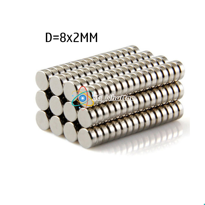 Set 5 Nam Châm tròn 8x2 mm