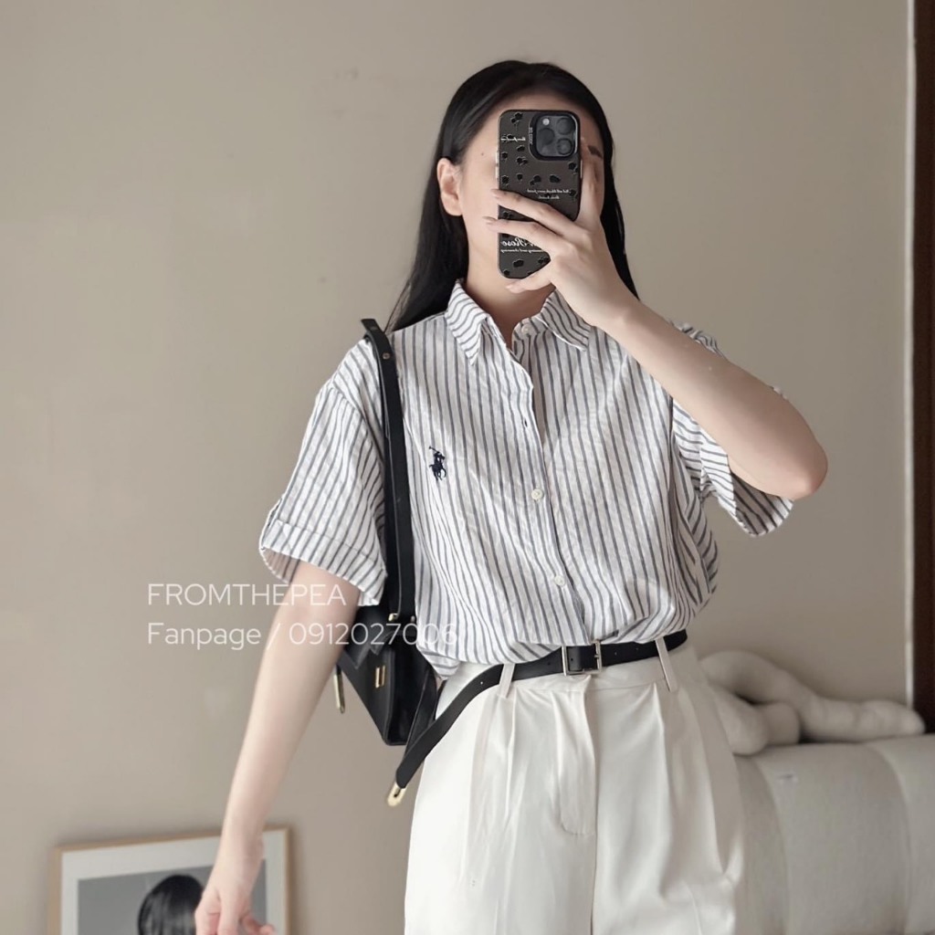 Áo sơ mi kiểu phối khăn siêu xinh