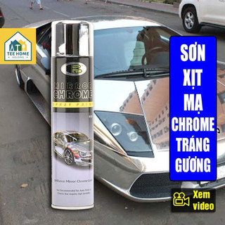 Sơn Xịt Mạ Chrome Inox BOSNY CHÍNH HÃNG Có Hiệu Ứng Tráng Gương B123