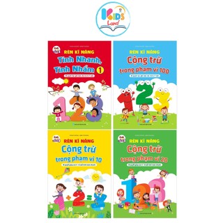 Sách combo bộ 4 cuốn cho bé học toán tự tin vào lớp 1 - hành trang cho bé vào lớp 1