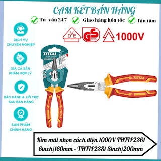 Kìm mũi nhọn mỏ dài cách điện 1000v size 6inch/160mm thtip2361 8inch/200mm thtip2381