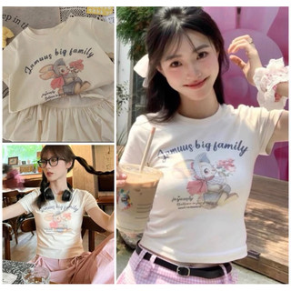 Áo Thun Nữ , Áo Thun Croptop In Thỏ
