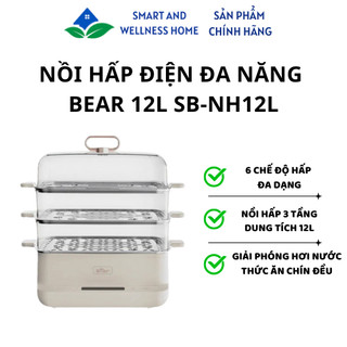 Nồi hấp điện đa năng Bear 12L SB-NH12L - Bảo hành 18 tháng