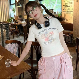 Áo Thun Nữ , Áo Thun Croptop In Thỏ