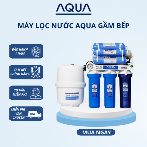 Máy lọc nước RO không vỏ tủ AQUA 4,9,10,11, Có Đèn UV, máy lọc nước RO lắp gầm bếp chính hãng AQUA Có đồng hồ đo áp suất