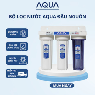 Bộ lọc thô aqua 3 cấp - sử dụng lọc nước đầu nguồn siêu sạch , tặng kèm phụ kiện và bộ lõi lọc nước 123