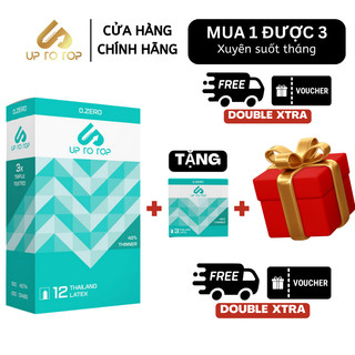 Bao cao su up 0.zero siêu mỏng hộp 12 bao + tặng hộp 3 + tặng quà hấp dẫn