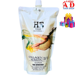 [Hetepi] Hấp dầu phục hồi tóc He Tepi Collagen Keratin 3 in 1 siêu mượt 1000ml (Trắng)