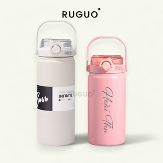 Bình Giữ Nhiệt Khắc Tên BOSS INFINITE Nắp Bật Có Quai 1000ml - 1200ml Inox 316 Có Ống Hút