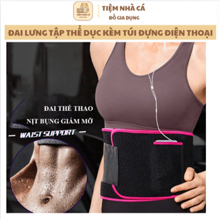 Đai Lưng Thể Thao Có Sẵn Túi Đựng Điện Thoại, Tập Gym Chạy Bộ Đạp Xe, Nịt Bụng Giảm Mỡ