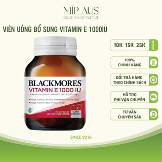 Viên Bổ Sung Vitamin E, Giúp Làm Đẹp Da, Giữ Ẩm, Hỗ Trợ Tim Mạch - Blackmore Natural Vitamin E 1000IU - 30/100 viên