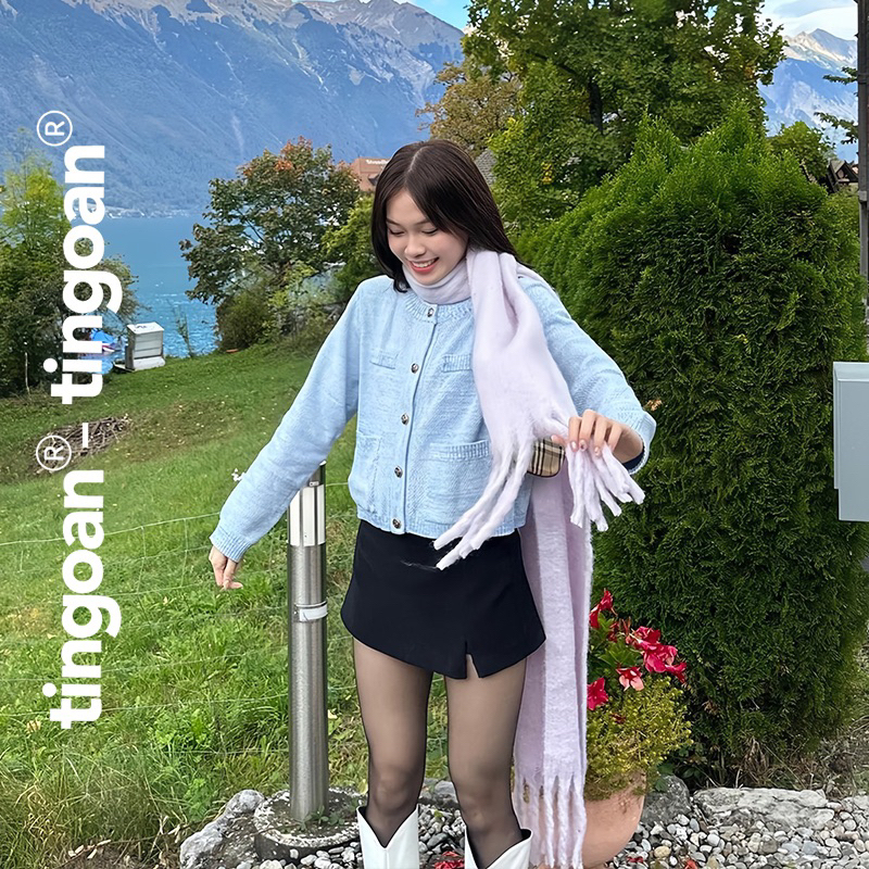 Áo Jenifer cadigan áo khoác len Tingoan store Xanh blue newtag