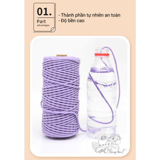 [BÁN THEO MÉT, KHÔNG PHẢI CUỘN] Sợi Thừng Cotton Macrame 3mm