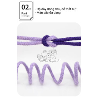 [BÁN THEO MÉT, KHÔNG PHẢI CUỘN] Sợi Thừng Cotton Macrame 3mm