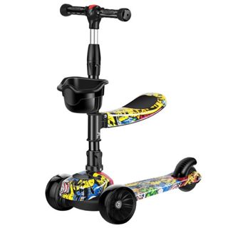 Xe Trượt Scooter 3 Bánh Phát Sáng Họa Tiết Graffiti Có Ghế Gồi - Chính Hãng MKSTAR