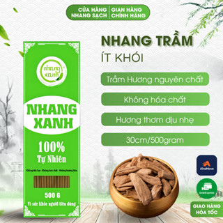Nhang Trầm Hương Nhang Xanh 30cm - Ít Khói, Không Tàn, Hương Thơm Nhẹ, An Toàn Cho Sức Khỏe - 500g