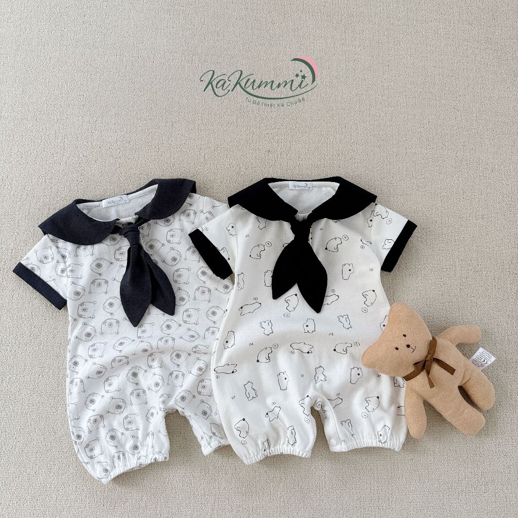 Body cộc tay cổ thủy thủ kèm carvat cho bé ( KM24-BD391) Kakummi