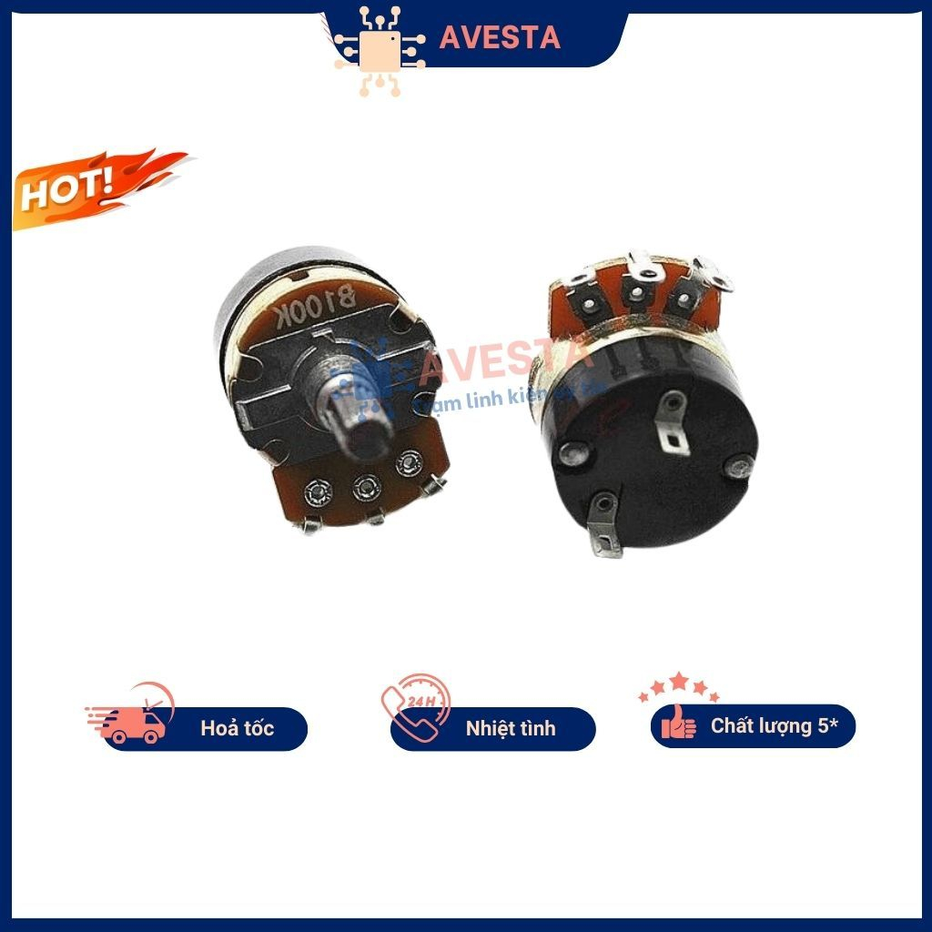Chiết áp công tắc 100K WH138-1 B100K Avesta