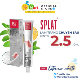 Kem đánh răng splat extreme white & blackwood làm sáng men răng loại bỏ mảng bám 75ml
