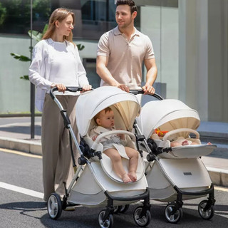 Xe đẩy đôi em bé gấp gọn COBALLE ngả lưng 3 tư thế, khung hợp kim nhôm siêu nhẹ 7kg Gồm 2 xe đẩy đơn và bộ 3 thanh nối