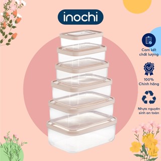  Bộ 6 hộp nhựa đựng thực phẩm chữ nhật Inochi  500-750-1000-1500-2000-2500ml  