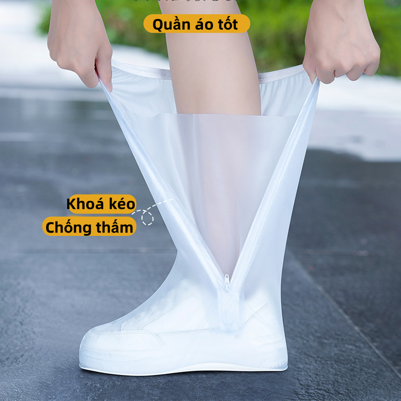 ✅nữa Chất lượng cao Silicone Rain Shoes Bao gồm Giày chống trượt Sole Không thấm nước Tái sử dụng