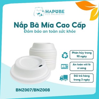 50 nắp ly giấy bằng bã mía Hapobe (2 size) dùng cho cốc giấy