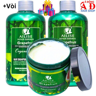 Bộ dầu gội xả hấp bưởi phục hồi, giảm rụng, mọc tóc nhanh Ailise Grapefruit - Bưởi lùn