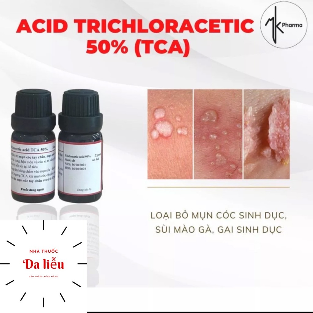 Acid 50% Giúp Xử lý Sùi Mào Gà, Gai Sinh Dục, Mụn Cóc tại nhà ( che tên sp khi giao hàng )