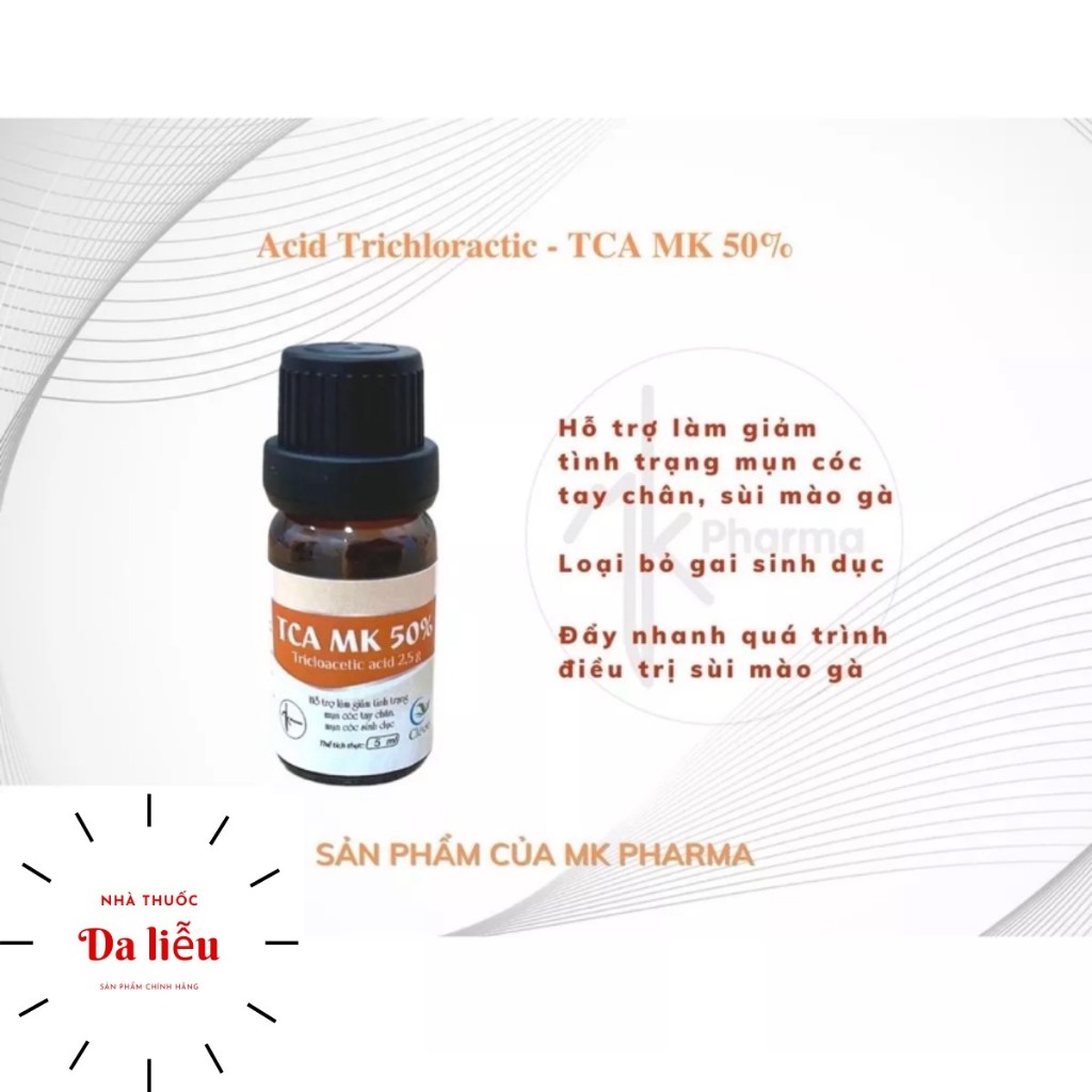 Acid 50% Giúp Xử lý Sùi Mào Gà, Gai Sinh Dục, Mụn Cóc tại nhà ( che tên sp khi giao hàng )