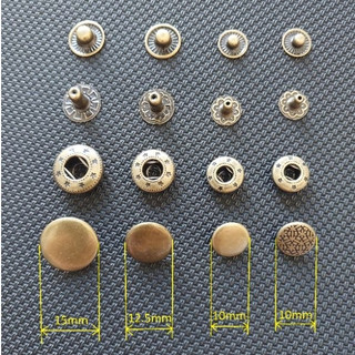10 bộ Nút bóp đồng thao, Trơn (4 chi tiết) phụ liệu làm da handmade