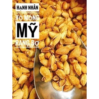 Túi 500g hạnh nhân rang bơ vỏ mỏng.