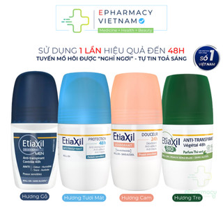 Lăn Khử Mùi ETIAXIL Déodorant Anti -Transpirant Roll-On Đến 48h Hạn Chế Mồ Hôi Dòng Hằng Ngày 50ml
