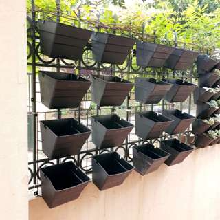    BÁN LẺ CHẬU  Chậu treo tường làm vườn tường đứng - Chậu trồng cây trên tường hàng rào CÓ MÓC GÀI  QA02  