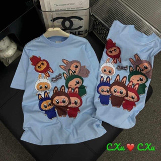 ÁO PHÔNG XANH DƯƠNG LABUBU 7CON