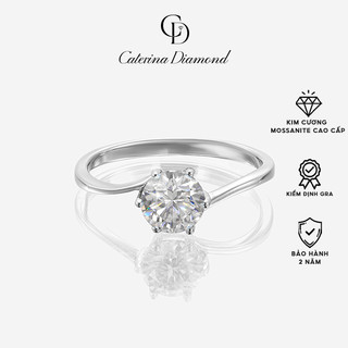 Nhẫn kim cương Moissanite 6 Ly Caterina Diamond FOREVER Classic Jane Eyre Proposal Diamond Ring DR007