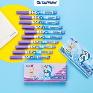 Combo Bút lông kim Điểm 10 Doraemon TP-FL08/DO - Bút dạ kim mực cao cấp, dễ dàng rửa, giặt sạch vết mực