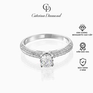 Nhẫn kim cương Moissanite 0,5 Carat Caterina Diamond Solitaire Pavéproposal wedding lover DR009 - Kiểm định GRA