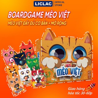 Bộ bài Mèo Việt Cơ Bản + Full 8 Bản Mở Rộng giấy dày cán màng 2 mặt, Boardgame chơi cùng nhóm bạn