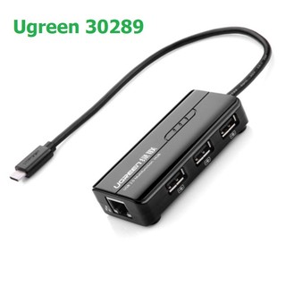 Cáp usb type-c to lan và 3 cổng usb 2.0 chính hãng ugreen 30289