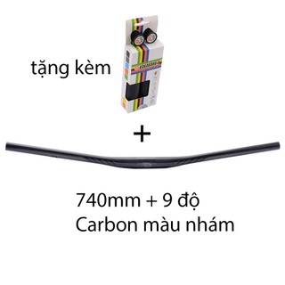 Ghidong tay lái xe đạp carbon Didoci cong 9 độ 740mm - Màu nhám
