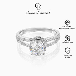Nhẫn kim cương Moissanite 1.2 Carat ly Caterina Diamond terling silver couple ring DR012 - Kiểm định GRA