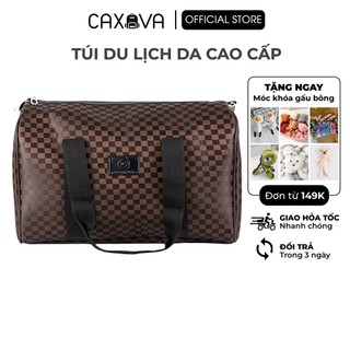 Túi xách du lịch họa tiết kẻ caro unisex CAXAVA chất liệu da cao cấp đựng đồ đa năng - T014