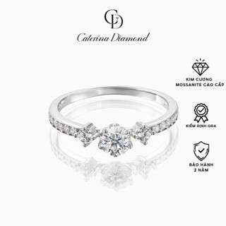 Nhẫn kim cương Moissanite 0,3 Carat Caterina Diamond Solitaire Pavéproposal DR019 - Kiểm định GRA