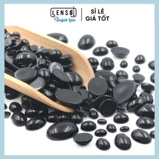 Mắt thú dán oval màu đen nhiều size dùng trang trí thú bông, thú len