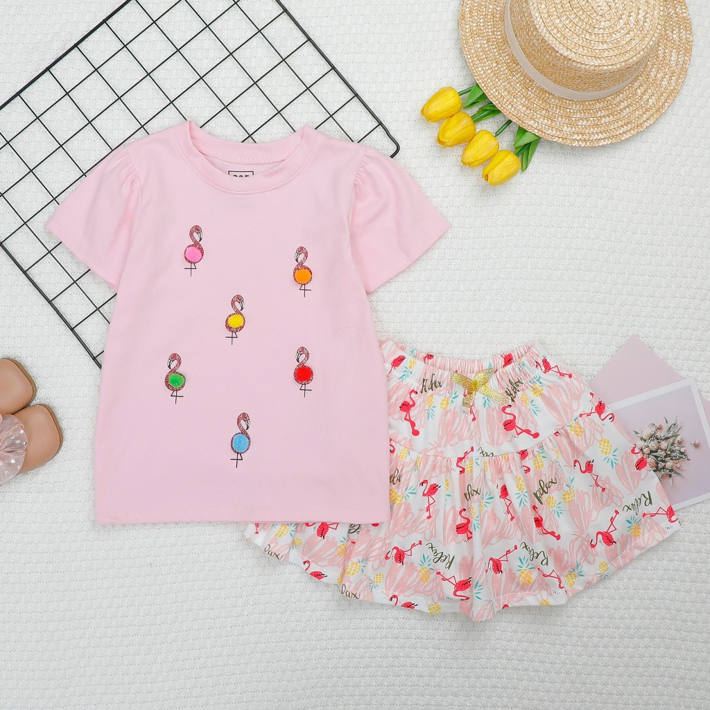 Set chân váy áo thun bé gái size đại 18-45kg