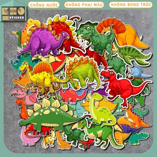 50 Sticker Khủng Long chống nước dán mũ bảo hiểm, điện thoại, laptop, đàn guitar, vali. ST76