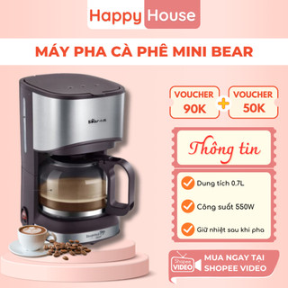 Máy Pha Cà Phê Mini Bear, Máy Pha Cafe Mini Tự Động Dung Tích 700ml, Có Thể Điều Chỉnh Độ Đậm Nhạt Của Cà Phê