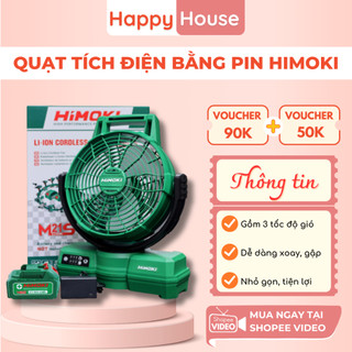 Loại mới - quạt tích điện himoki,quạt tích điện để bàn treo tường có 4 tốc độ gió đèn led dùng trong nhiều giờ